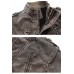 MENS MID-LENGTH CASUAL STAND-COLLAR SLIM LEATHER JACKET